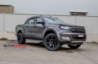 FORD RANGER AVALANCHE MATTE BLACK MILLED FONT