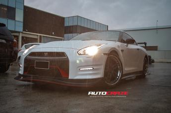 NISSAN GTR R35 FORGED ATTACK 5 MATTE CANDY BLACK POLISHED LIP 