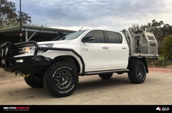 TOYOTA HILUX N80 4WD MACHETE XD MATTE GREY WITH BLACK RING